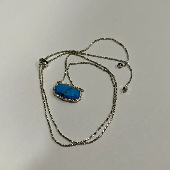 Kendra Scott Delaney Pendant Necklace aqua Howlite" - Picture 11 of 11